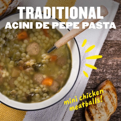 Panera Bread Ready-to-Heat Italian Style Wedding with Chicken Meatballs Soup Cup Perspective: left