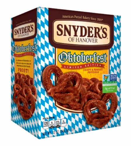 Snyder's of Hanover Oktoberfest Crispy & Robust Pretzels Perspective: left