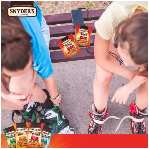 Snyder's of Hanover Twisted Seasoned Pretzel Sticks 1 Oz Snack Bags Perspective: left
