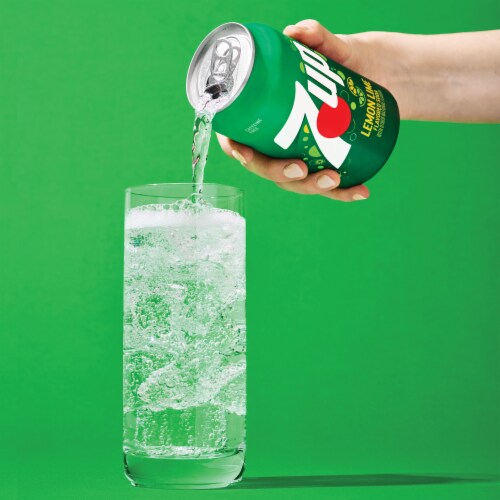 7UP Lemon Lime Caffeine-Free Soda Mini Cans Perspective: left