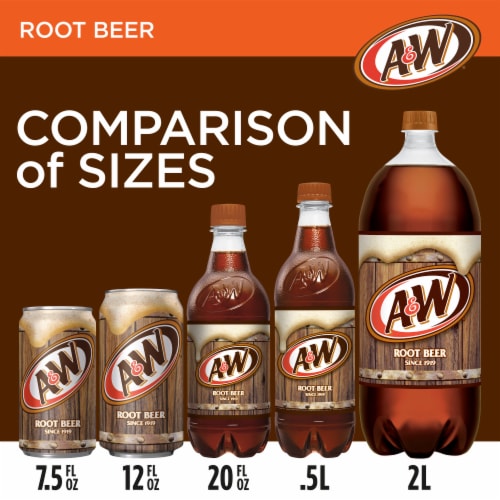 A&W Root Beer Caffeine Free Soda Mini Cans Perspective: left
