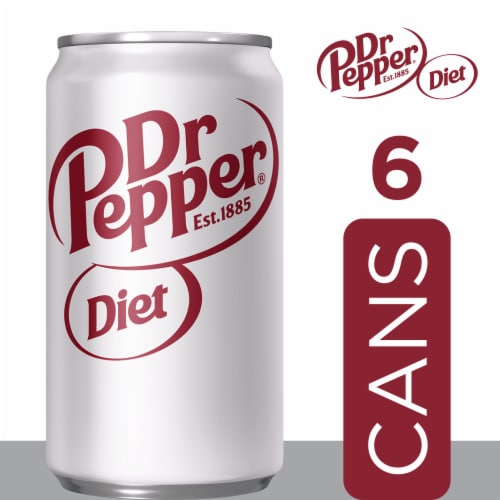 Diet Dr Pepper Soda Mini Cans Perspective: left