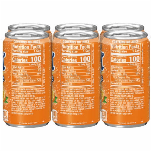 Sunkist® Orange Soda Mini Cans Perspective: left
