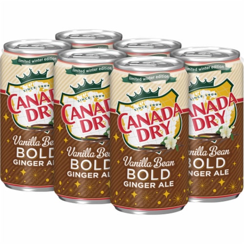 Canada Dry® Bold Vanilla Bean Ginger Ale Mini Cans Perspective: left