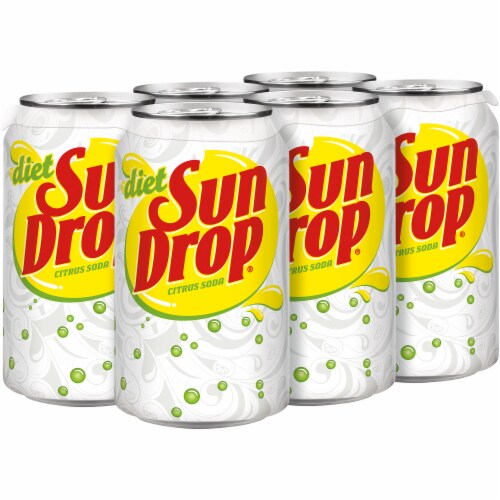 Diet Sun Drop® Citrus Soda Cans Perspective: left