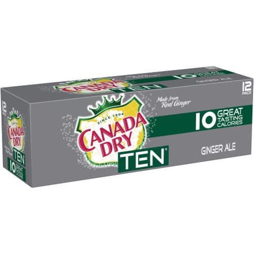 Canada Dry TEN Ginger Ale Soda Cans Perspective: left