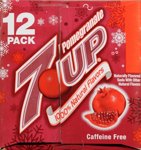 Pomegranate 7UP Soda Cans Perspective: left