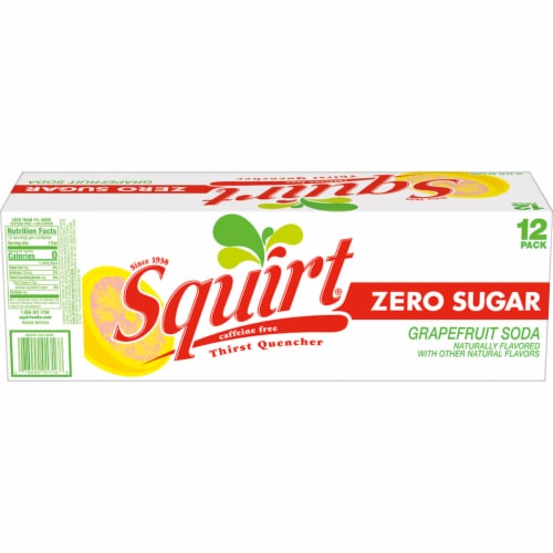Squirt® Grapefruit Zero Sugar Soda Cans Perspective: left