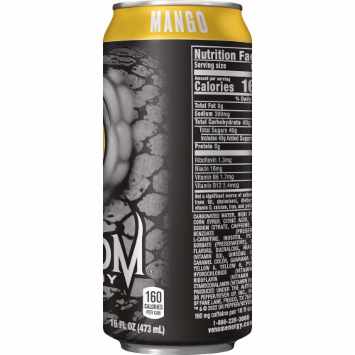 Venom Mango Energy Drink Perspective: left