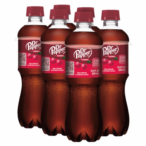 Dr Pepper® Cherry Soda Bottles Perspective: left