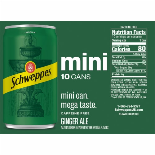 Schweppes® Ginger Ale Soda Mini Cans Perspective: left
