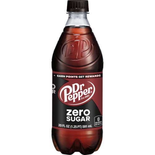Dr Pepper® Zero Sugar Soda Bottle Perspective: left