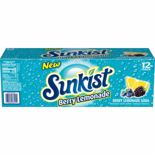 Sunkist® Berry Lemonade Soda Cans Perspective: left