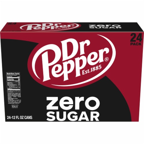 Dr Pepper® Zero Sugar Soda Cans Perspective: left
