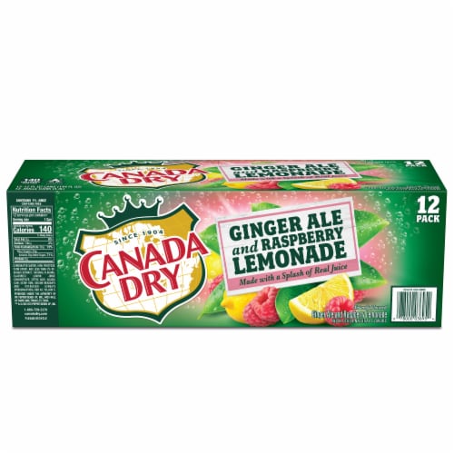 Canada Dry® Ginger Ale and Raspberry Lemonade Soda Cans Perspective: left