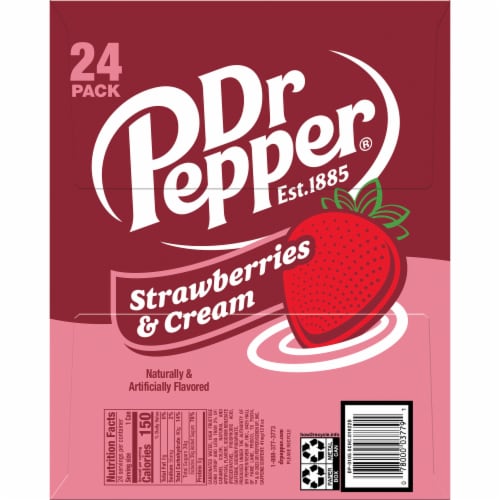 Dr. Pepper® Strawberries and Cream Soda Cans Perspective: left