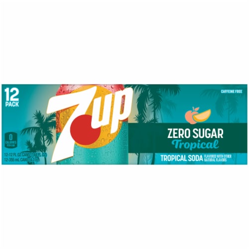 7UP® Tropical Zero Sugar Soda Cans LIMIT OF 10, 12 pk / 12 fl oz