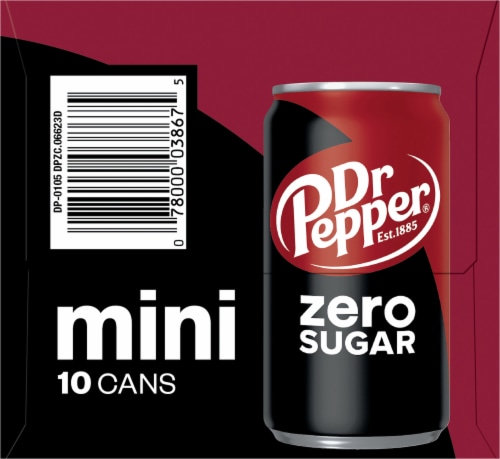 Dr Pepper® Zero Sugar Soda Cans Perspective: left