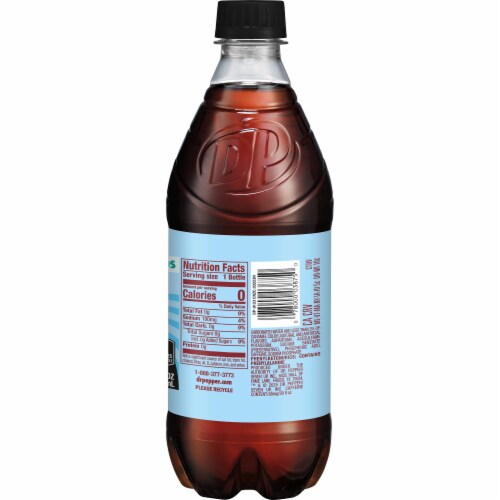 Dr Pepper Creamy Coconut Zero Sugar Soda Bottle Perspective: left