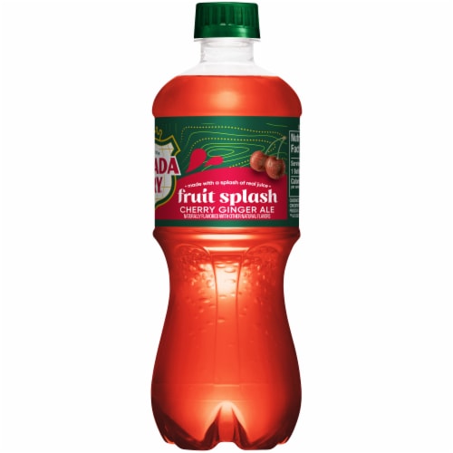 Canada Dry Fruit Splash Cherry Ginger Ale Soda Bottle Perspective: left