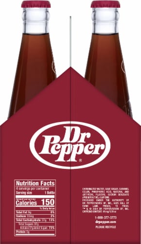 Dr Pepper® Cane Sugar Soda Bottles Perspective: left
