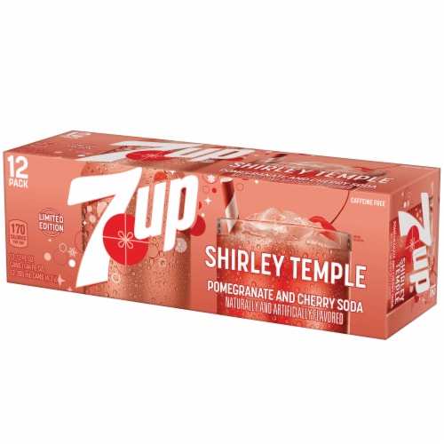 7UP Shirley Temple Flavored Soda Cans Perspective: left