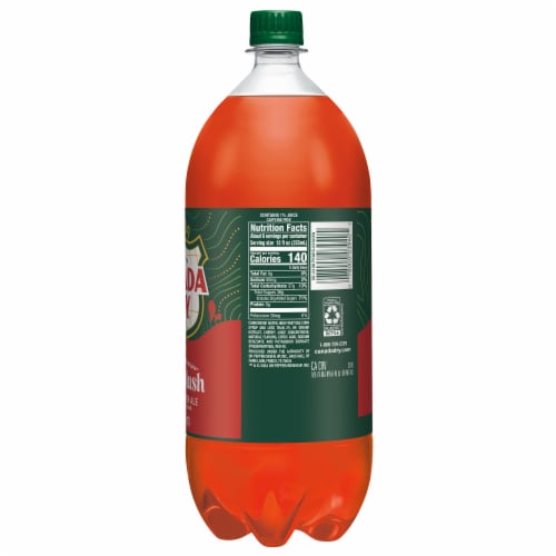 Canada Dry Fruit Splash Cherry Ginger Ale Soda Bottle Perspective: left