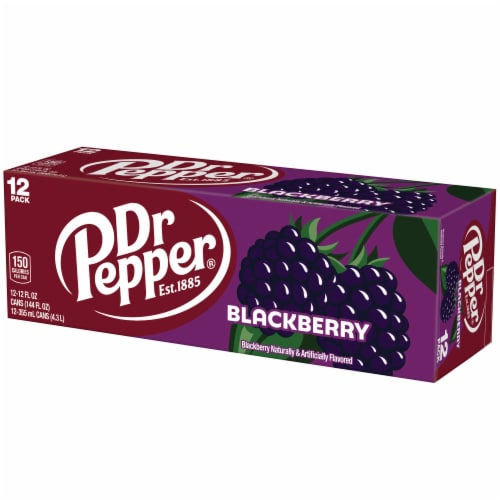 Dr Pepper Blackberry Soda Cans Perspective: left