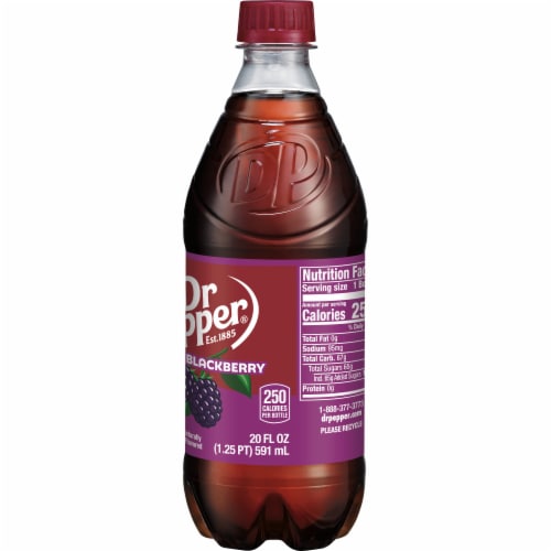 Dr Pepper Blackberry Soda Bottle Perspective: left