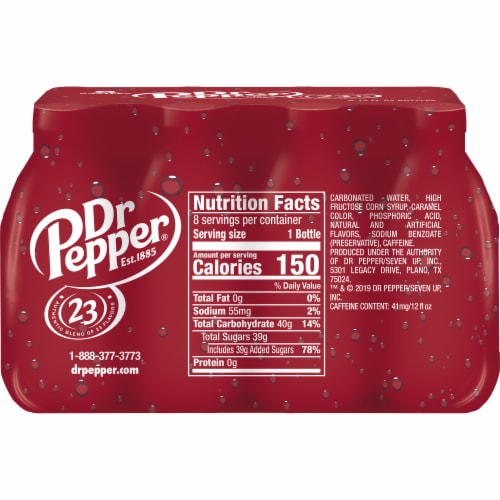Dr Pepper Soda Bottles Perspective: left