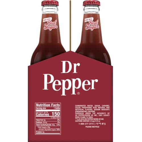 Dr Pepper® with Sugar Soda Bottles Perspective: left