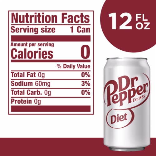 Diet Dr Pepper Soda Cans Perspective: left
