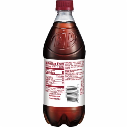 Diet Dr Pepper® Soda Bottle Perspective: left
