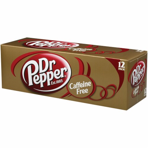 Dr Pepper Caffeine Free Soda Cans Perspective: left