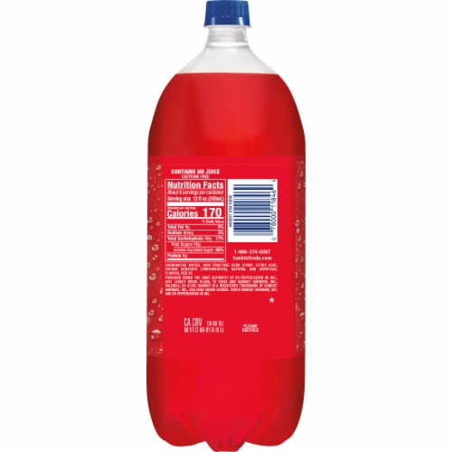 Sunkist® Strawberry Soda Bottle Perspective: left