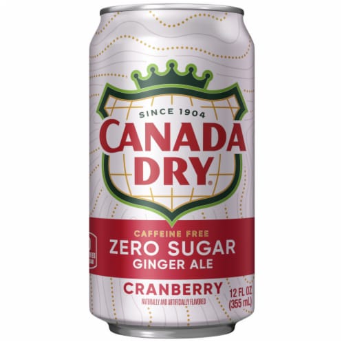 Canada Dry Zero Sugar Cranberry Ginger Ale Soda Cans Perspective: left