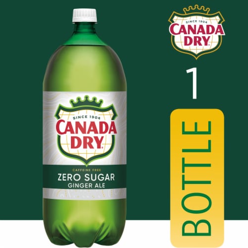 Canada Dry® Ginger Ale Zero Sugar Soda Bottle Perspective: left