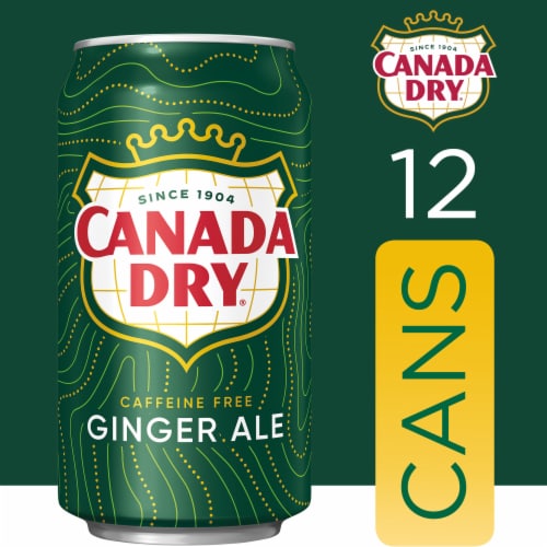 Canada Dry Ginger Ale Caffeine Free Soda Cans Perspective: left