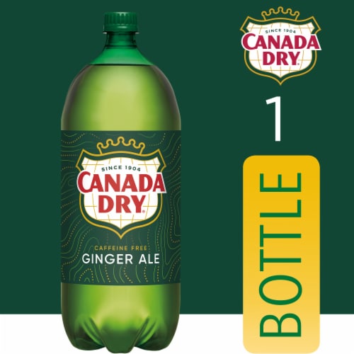 Canada Dry Ginger Ale Caffeine Free Soda Bottle Perspective: left