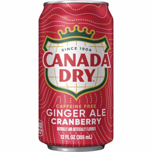 Canada Dry Cranberry Ginger Ale Soda Cans Perspective: left