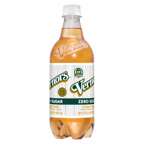 Vernors Diet Ginger Soda Bottle Perspective: left