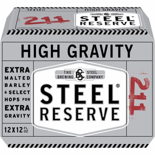 Steel Reserve High Gravity Malt Liquor Beer Perspective: left