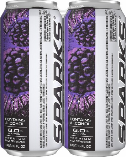 Sparks Blackberry Malt Flavored Hard Beverage Perspective: left