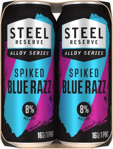 Steel Reserve Alloy Series® Spiked Blue Razz Malt Flavored Hard Beverage Perspective: left