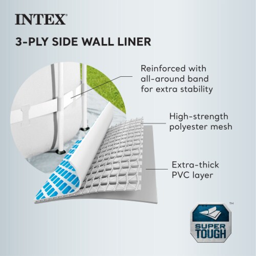 Intex 10'x30 Prism Metal Frame Round Outdoor Above Ground Swimming Pool,No Pump Perspective: left