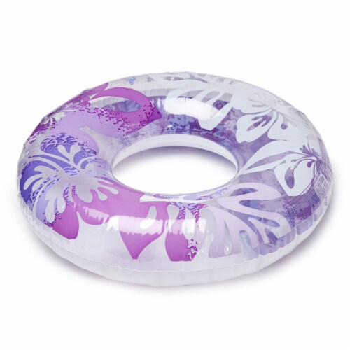 Clear Hibiscus Swim Rings Perspective: left