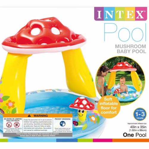 Intex Inflatable Mushroom Water Play Center Kiddie Baby Swimming Pool Ages 1-3 Perspective: left