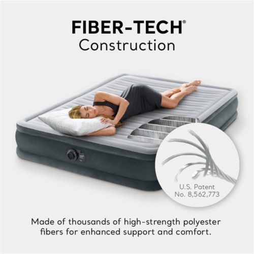 Intex Comfort Deluxe Dura-Beam Plush Air Mattress Bed with Built-In Pump, Queen Perspective: left