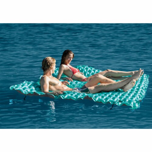 Intex 56841EP Giant Inflatable Floating Water Pool Lake Mat Platform Pad - Teal Perspective: left