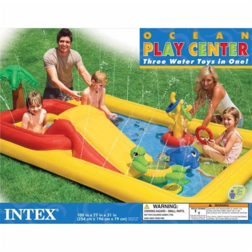Intex 100 x 77 x 31 Inch Inflatable Play Center Swimming Pool + Games (2 Pack) Perspective: left